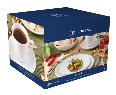 Przejdź do produktu Zestaw obiadowo kawowy dla 6 osób LUBIANA Boss/Beata/Dorota 30el Biały