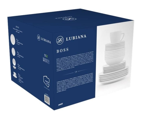 Przejdź do produktu Zestaw obiadowo kawowy dla 6 osób LUBIANA Boss/Beata/Dorota 30el Biały