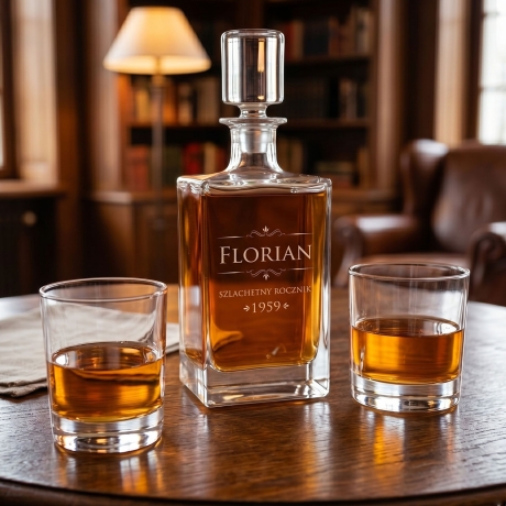 Przejdź do produktu Zestaw do whisky 2+1 NOVA karafka + 2 szklanki z GRAWEREM na karafce