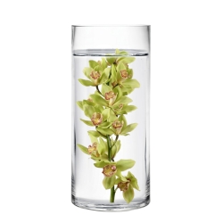 Bezbarwny klasyczny szklany wazon cylinder/tuba na kwiaty ozdobny Trend glass 20cm