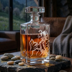 Szklana karafka do whisky koniaku brandy Polskie Góry | 700ml | kwadratowa Burbon