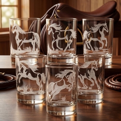 Kieliszki do wódki SHOT Konie (NR101) 50 ml | 6 szt. w pudełku Szklanka.pl