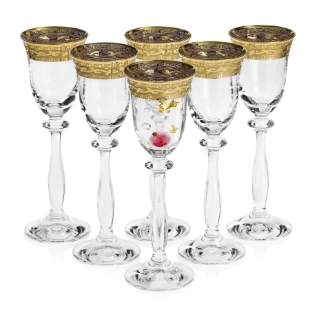 Przejdź do produktu Ekskluzywne zdobione kieliszki do wódki "ZŁOTY ORNAMENT" 60ml | 6 szt.