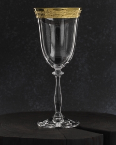 Ekskluzywne zdobione kieliszki do wina czerwonego "ZŁOTY ORNAMENT" 350ml | 6 szt.