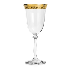 Ekskluzywne zdobione kieliszki do wina czerwonego "ZŁOTY ORNAMENT" 350ml | 6 szt.