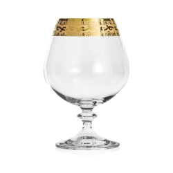 Ekskluzywne zdobione kieliszki do koniaku, brandy "ZŁOTY ORNAMENT" 400ml | 6 szt.