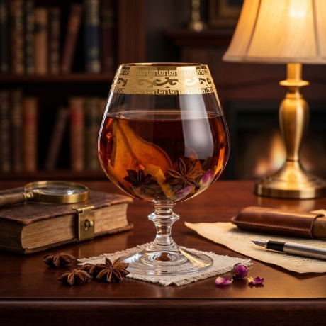 Przejdź do produktu Ekskluzywne zdobione kieliszki do koniaku, brandy "ZŁOTY ORNAMENT" 400ml | 6 szt.
