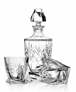 Kryształowy zestaw do whisky karafka + szklanki Ananas 2+1