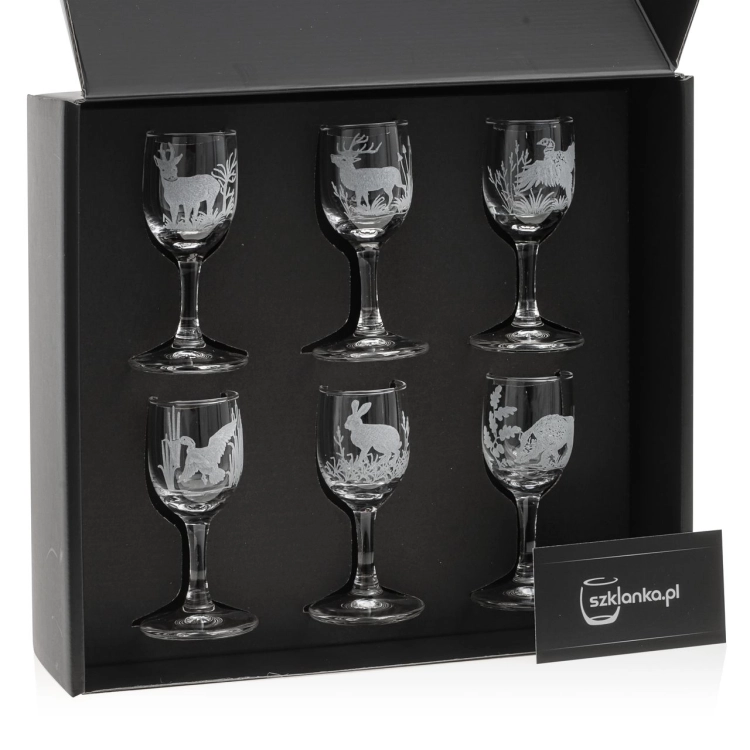 Kieliszki do wódki Myśliwskie 35 ml (3538) 6 szt. w pudełku Szklanka.pl