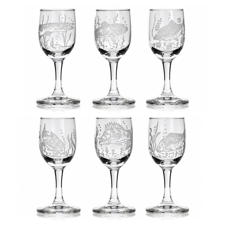 Kieliszki do wódki Wędkarskie 35 ml (3538) 6 szt. w pudełku Szklanka.pl