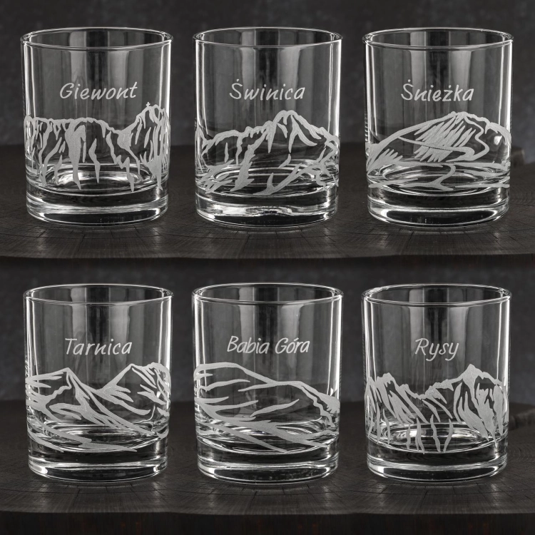 Szklanki do whisky Polskie Góry (0382) 300 ml | 6 szt. w pudełku Szklanka.pl