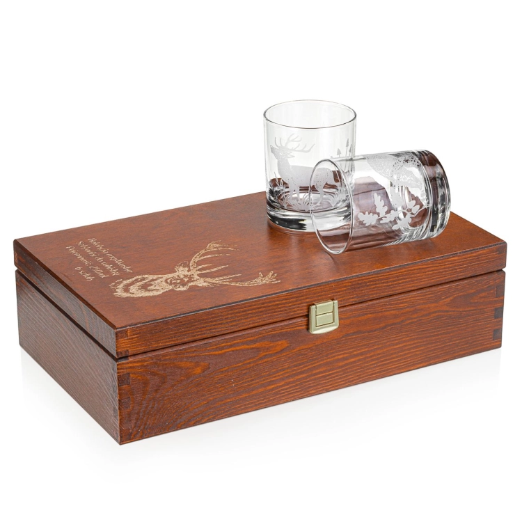 Szklanki do whisky Myśliwskie (0382) 300 ml | 6 szt. w skrzynce z GRAWEREM