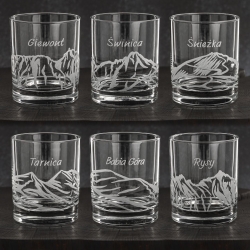 Szklanki do whisky Polskie Góry (0382) 300 ml | 6 szt. w skrzynce z GRAWEREM