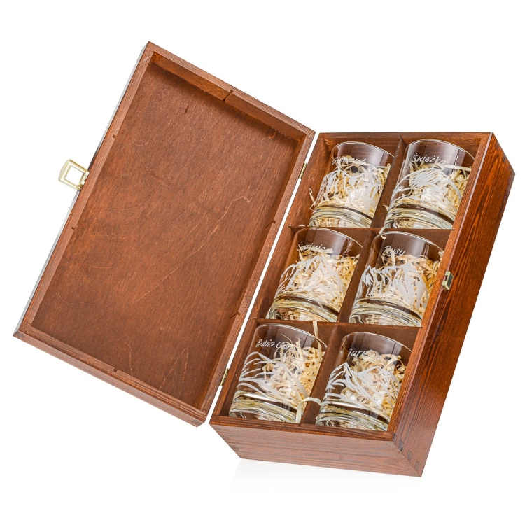Szklanki do whisky Polskie Góry (0382) 300 ml | 6 szt. w skrzynce z GRAWEREM