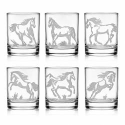 Szklanki do whisky Konie (0382) 300 ml | 6 szt. w skrzynce z GRAWEREM