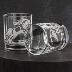 Szklanki do whisky Konie (0382) 300 ml | 6 szt. w skrzynce z GRAWEREM