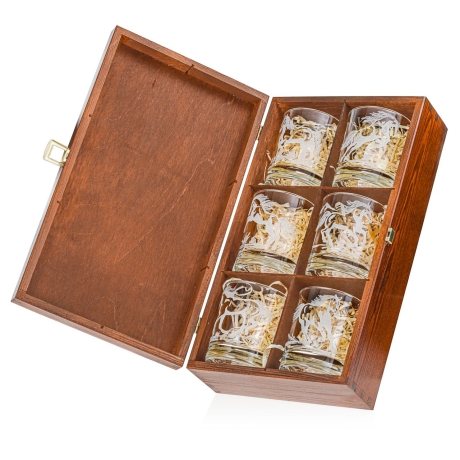 Przejdź do produktu Szklanki do whisky Konie (0382) 300 ml | 6 szt. w skrzynce z GRAWEREM