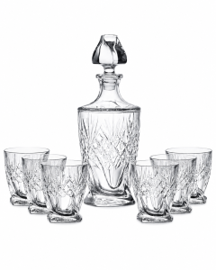 Kryształowy zestaw do whisky Edith glass 7080 karafka + szklanki Młynek 6+1