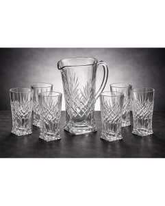 Kryształowy zestaw do napojów Edith glass 7127 dzbanek + szklanki Ananas 6+1