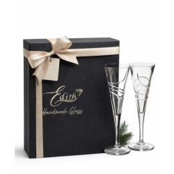 Kryształowe kieliszki do szampana Edith glass Blanc szlif sting 160ml 2 szt. 7625