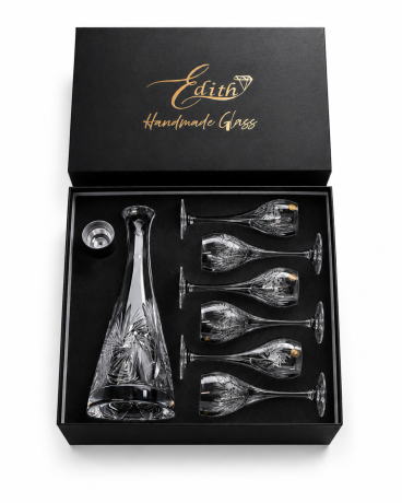 Przejdź do produktu Kryształowy zestaw do likieru Edith glass 7132 karafka + kieliszki Młynek 6+1