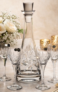Kryształowy zestaw do likieru Edith glass 7132 karafka + kieliszki Młynek 6+1