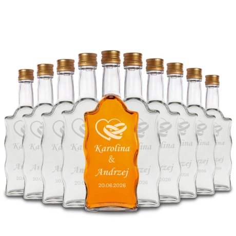 Przejdź do produktu 100x Butelka szklana WARTA fala Z GRAWEREM z zakrętką na bimber nalewki 500ml
