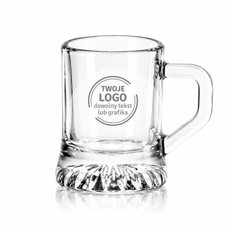 Przejdź do produktu Kieliszki do wódki Kufelki NISKIE z grawerem logo firmy | Glasmark 25/30ml  | 6 szt. 
