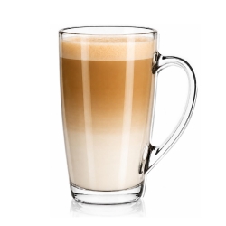 Kubki z uchem do kawy herbaty z grawerem logo firmy | Glasmark ALEX 400ml | 6 szt.