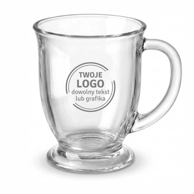 Kubki z uchem do kawy herbaty z grawerem logo firmy | Glasmark KUBAS 400ml | 6 szt.