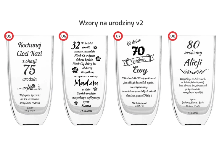 Wazon dekoracyjny na kwiaty 22cm z grawerem, na ślub, podziękowania, rocznicę (05-502/1)