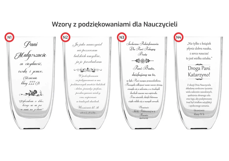 Wazon dekoracyjny na kwiaty 22cm z grawerem, na ślub, podziękowania, rocznicę (05-502/1)