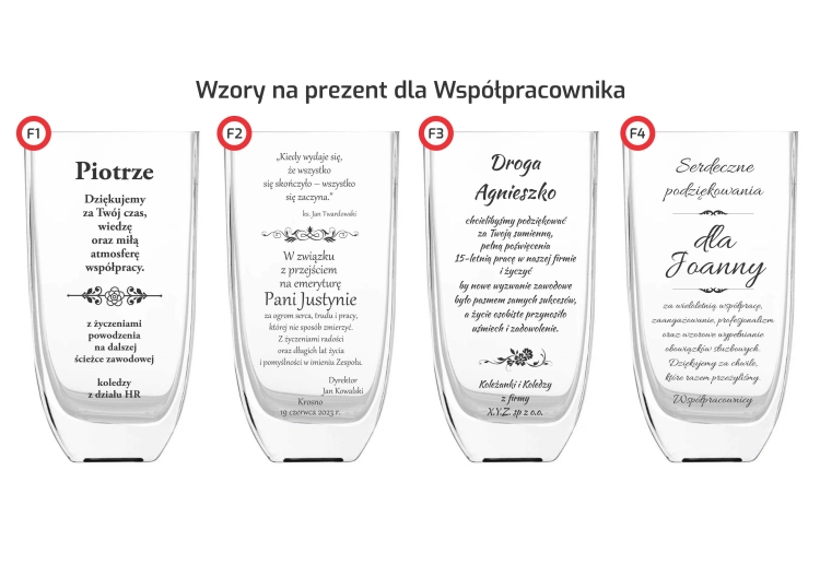 Wazon dekoracyjny na kwiaty 22cm z grawerem, na ślub, podziękowania, rocznicę (05-502/1)