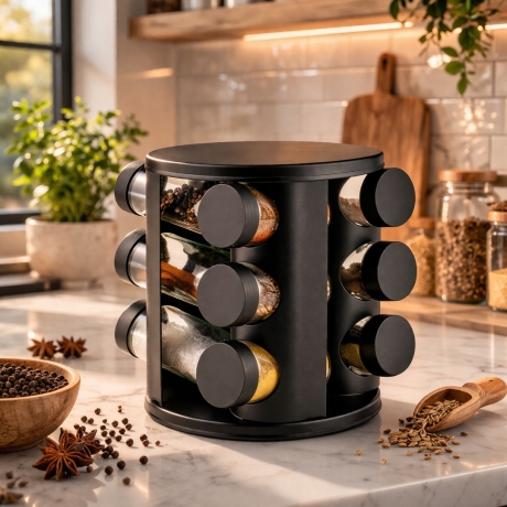Przejdź do produktu Obrotowy pojemnik do soli pieprzu na przyprawy Bluberg BB-1801
