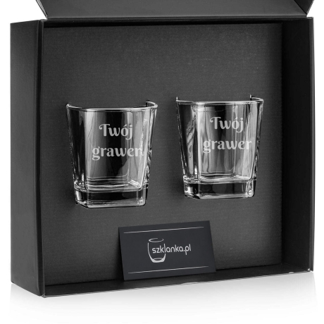 Przejdź do produktu Szklanki do whisky z grawerem indywidualnym (TG-70058) | 300ml | 2szt. w pudełku  szklanka.pl