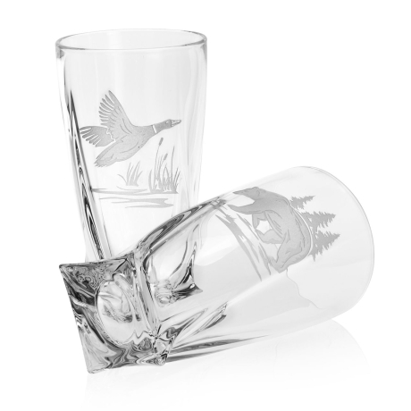 Przejdź do produktu Szklanki kryształowe skręcane long drink Myśliwskie 350 ml (Quadro) | 6 szt.