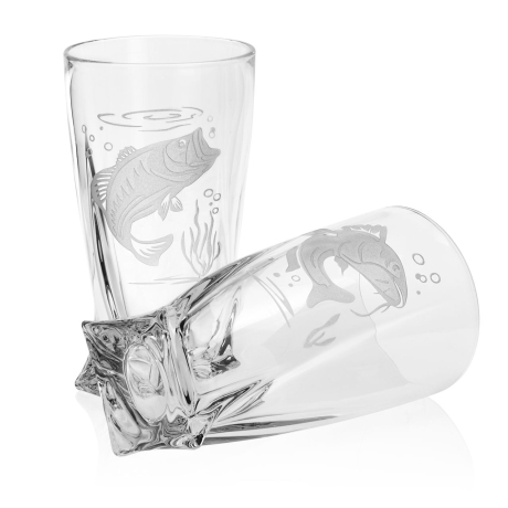 Przejdź do produktu Szklanki kryształowe skręcane long drink Wędkarskie 350 ml (Quadro) | 6 szt.