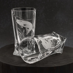 Szklanki kryształowe skręcane long drink Wędkarskie 350 ml (Quadro) | 6 szt.