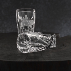 Kieliszki kryształowe skręcane do wódki Myśliwskie 50 ml (Quadro) | 6 szt.