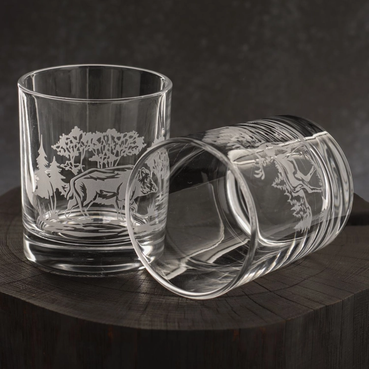 Szklanki do whisky Myśliwskie (NOVA) 350 ml | 6 szt. w skrzynce z GRAWEREM
