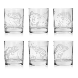 Szklanki do whisky Wędkarskie (NOVA) 350 ml | 6 szt. w skrzynce z GRAWEREM