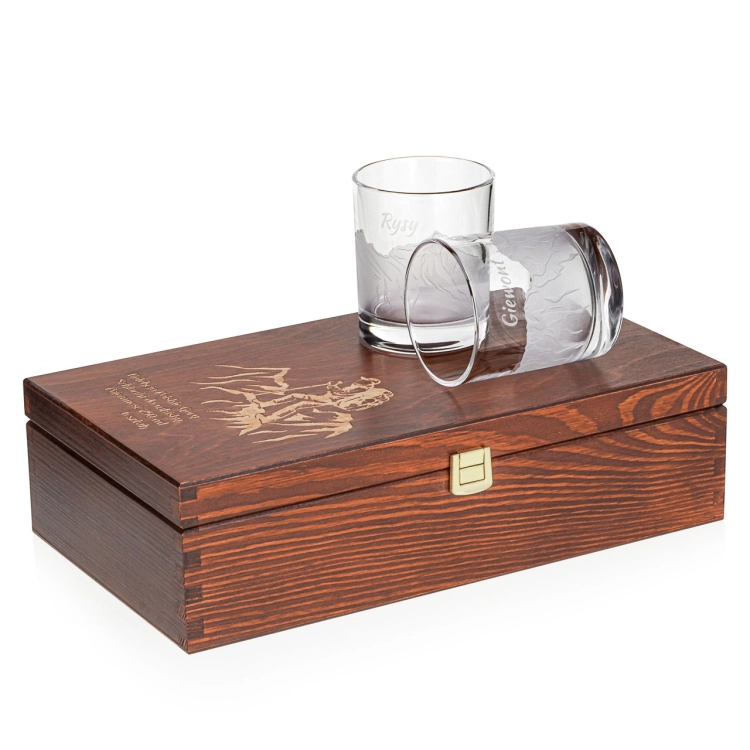 Szklanki do whisky Polskie Góry (NOVA) 350 ml | 6 szt. w skrzynce z GRAWEREM