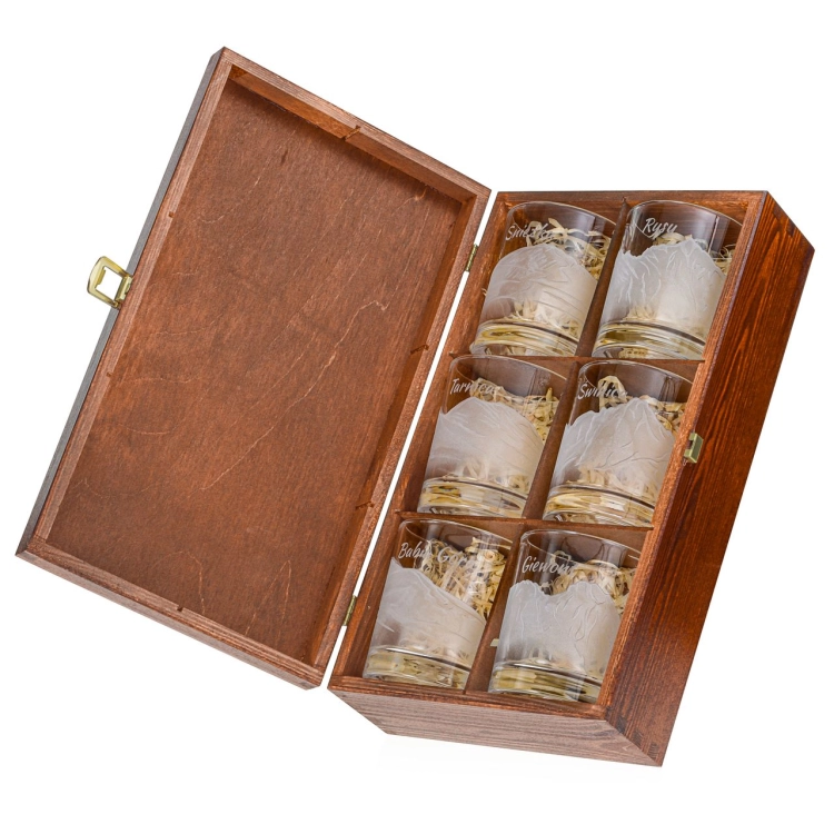 Szklanki do whisky Polskie Góry (NOVA) 350 ml | 6 szt. w skrzynce z GRAWEREM