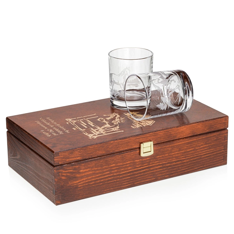 Szklanki do whisky Konie (NOVA) 350 ml | 6 szt. w skrzynce z GRAWEREM