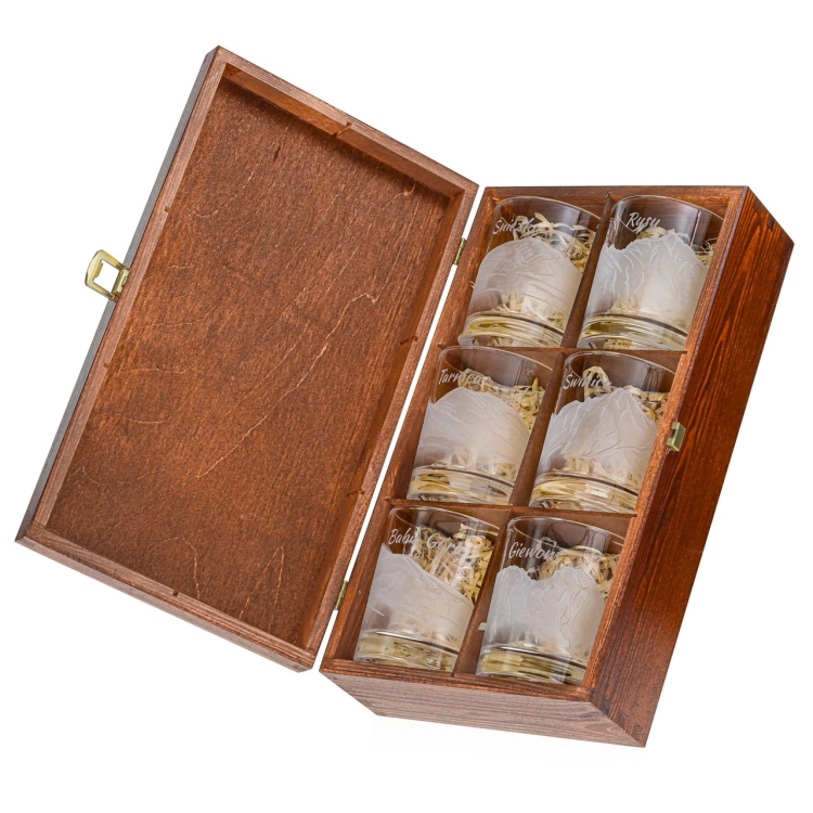 Szklanki do whisky Polskie Góry (NOVA) 350 ml | 6 szt. w skrzynce z GRAWEREM