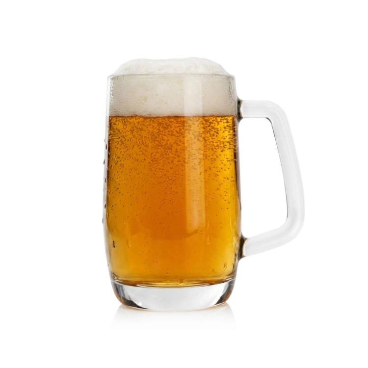 Solidny szklany CIĘŻKI kufel do piwa z uchem z rączką PRINCE | 300ml | 1 szt.