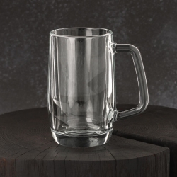Solidny szklany CIĘŻKI kufel do piwa z uchem z rączką PRINCE | 300ml | 1 szt.