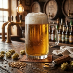 Solidny szklany CIĘŻKI kufel do piwa z uchem z rączką PRINCE | 500ml | 1 szt.