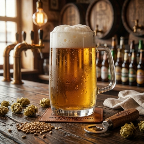 Przejdź do produktu Solidny szklany CIĘŻKI kufel do piwa z uchem z rączką PRINCE | 500ml | 1 szt.