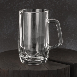 Solidny szklany CIĘŻKI kufel do piwa z uchem z rączką PRINCE | 500ml | 1 szt.